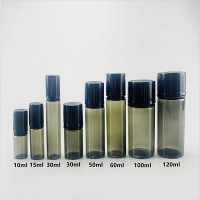 Botellas de goteador líquido PET de 10 ml a 100 ml Impresión en pantalla con logotipo personalizado Forma redonda
