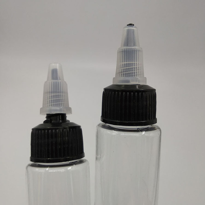 Botellas de plástico de 15 ml con tapa de tornillo con panel de etiqueta personalizado