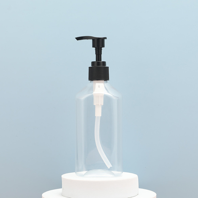 Capacidad de la botella 250 ml Botellas de loción de plástico transparente con material de tapa electroplacada de plástico UV