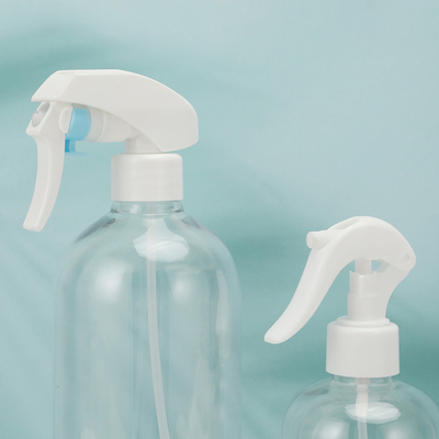 Botellas de loción de plástico transparente con tapa blanca y collar electroplacado UV