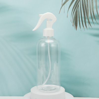 Botellas de loción de plástico transparente con tapa blanca y collar electroplacado UV