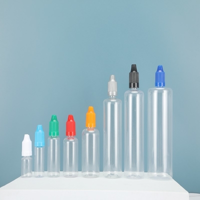 Botellas de líquido PET E coloridas personalizadas con cuello a prueba de niños para diferentes capacidades