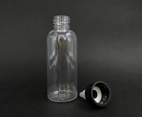 Botellas de plástico transparente con tapa de tornillo con sellado personalizable para almacenamiento de líquidos