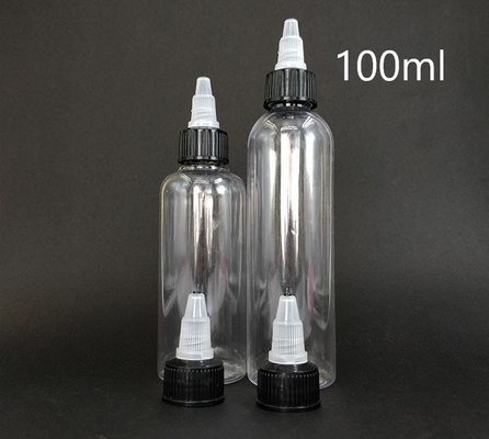 Botellas de plástico transparente con tapa de tornillo de 15 ml a 100 ml de capacidad para sello personalizado