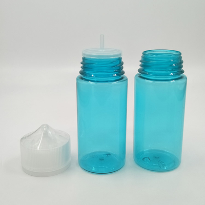 Botella de líquido redonda E personalizada con cuello a prueba de niños transparente color de pantalla impresa logotipo