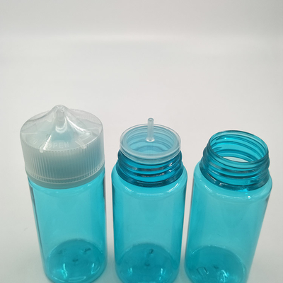 Botella de líquido redonda E personalizada con cuello a prueba de niños transparente color de pantalla impresa logotipo
