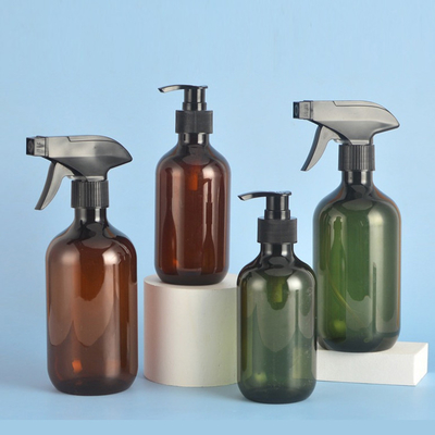 Botellas redondas de bomba de PET reutilizables para 3000pcs Mqq Shampoo de distribución de logotipo personalizado