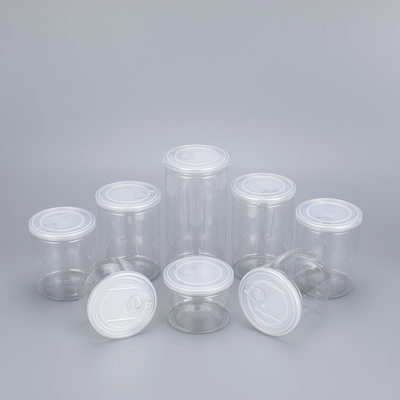 Contenedores de frascos de plástico transparentes personalizables con tapa de aluminio de varios tamaños 2 oz-8 oz para productos de belleza.