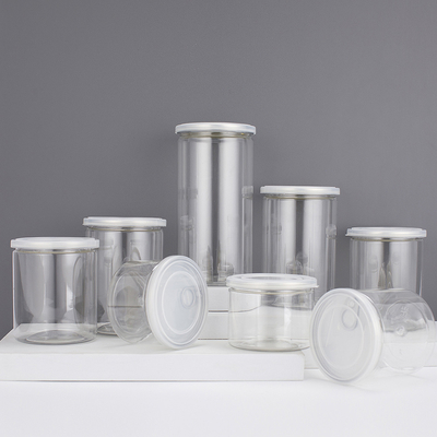 Contenedores de frascos de plástico con sello de papel de aluminio con logotipo personalizable en varias capacidades