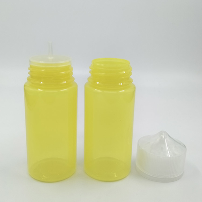Botella de líquido circular transparente de 100 ml con tapa de tornillo a prueba de niños