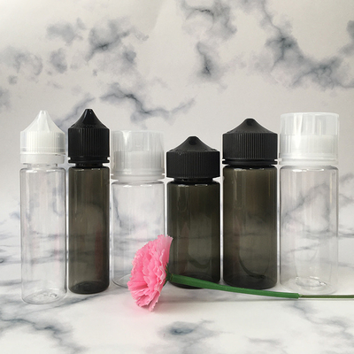 Botella líquida PET E transparente Impresión personalizable de color con tapa de tornillo Sellado para jugo de vapeo