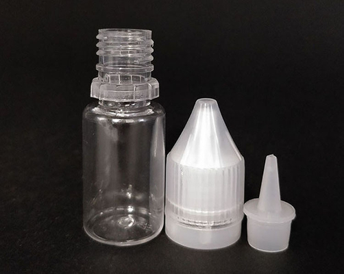 Botellas de líquido redondas E a prueba de niños con impresión a medida Embalaje con tapa de tornillo transparente en varias capacidades