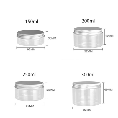 Contenedores de frascos de plástico personalizables de 5 oz con sello de papel de aluminio para almacenamiento personalizado