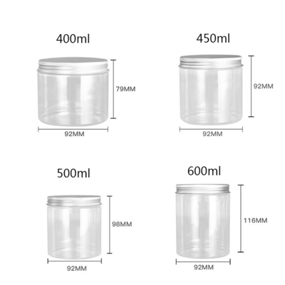 Contenedores de frascos de plástico personalizables de 5 oz con sello de papel de aluminio para almacenamiento personalizado