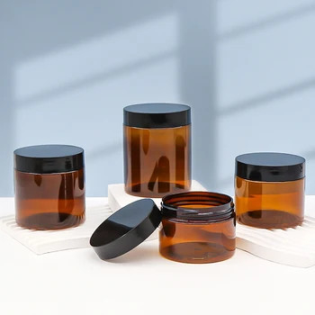 Contenedores de frascos de diseño transparente de aluminio sellados con tapa - de 2 oz a 8 oz de capacidad