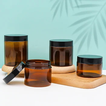 Envase de plástico vacío para cosméticos en bote de crema para el cuerpo redondo 150 g 200 g 250 g 8 oz frascos de acondicionador para el cabello