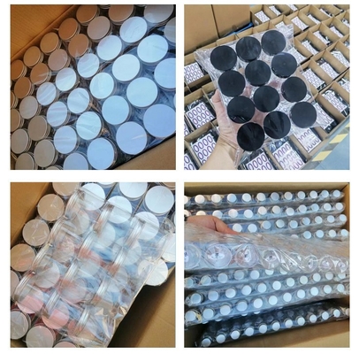 Contenedores de frascos de plástico personalizables con tapa de sellado de aluminio para almacenamiento transparente