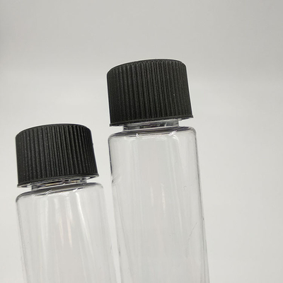 Botellas de plástico transparente con tapa de tornillo con panel de etiqueta personalizado e impresión