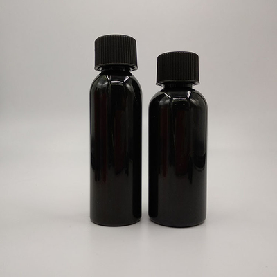 Botellas de plástico de tornillo líquido con panel de etiqueta personalizado