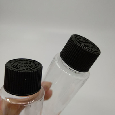 Botellas de plástico de tornillo líquido con panel de etiqueta personalizado