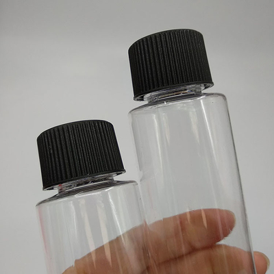 Botellas de plástico de tornillo líquido con panel de etiqueta personalizado