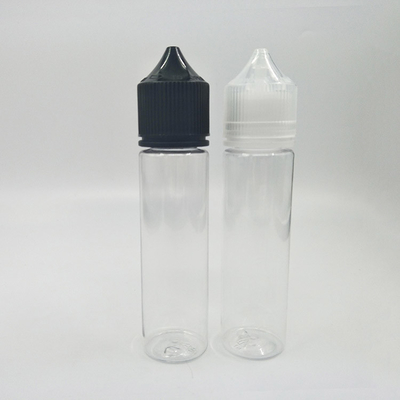 Botella de líquido PET E a prueba de niños personalizada con forma redonda transparente