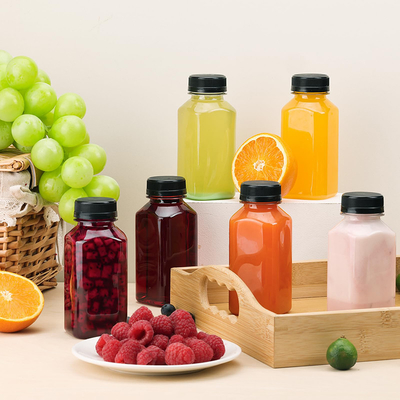 Botellas de té de leche de vidrio redondo y cuadrado modernas 120 ml 250 ml 500 ml Capacidad