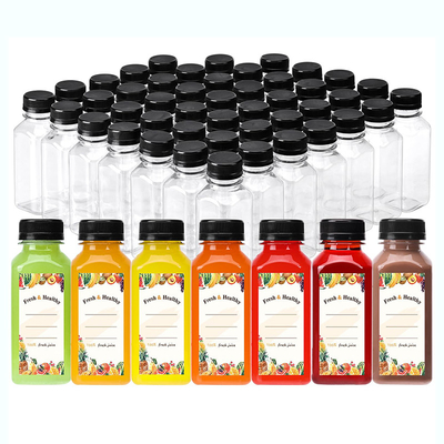 Botellas de té de leche de vidrio redondo y cuadrado modernas 120 ml 250 ml 500 ml Capacidad