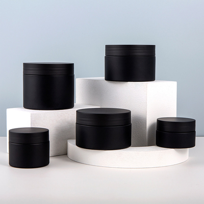 Fabrica de plástico negro envasado cosmético crema para ojos Jar con tapas para la crema para el cuidado de la piel