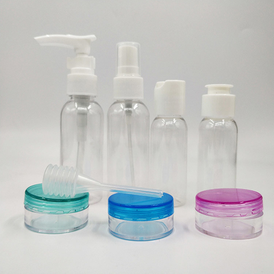 Botellas de loción de plástico electroplacado UV transparente con tapa de doble en 30ml 50ml 60ml Tamaños