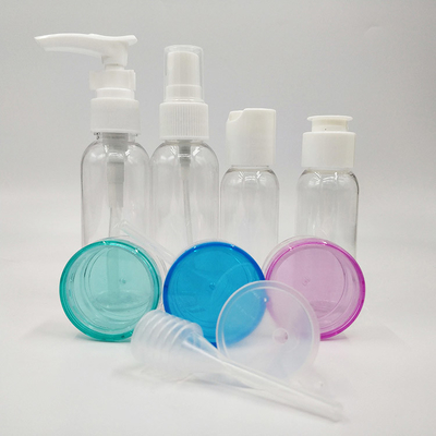Botellas de loción de plástico electroplacado UV transparente con tapa de doble en 30ml 50ml 60ml Tamaños
