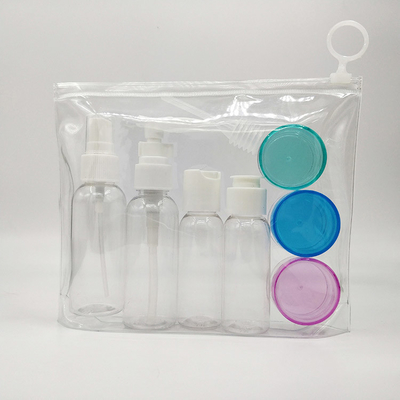 Botellas de loción de plástico electroplacado UV transparente con tapa de doble en 30ml 50ml 60ml Tamaños