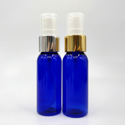 Botella de bomba cosmética PETG de 118 mm de altura con diseño en relieve