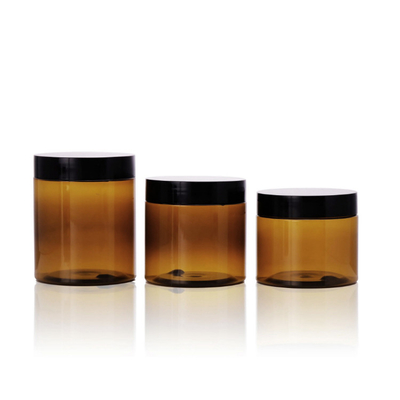 Jarrones de plástico transparente con tapa 4 oz con tapa negra transparente 50g 100g 150g 200g para mascotas 8 oz jarros cosméticos de plástico para crema
