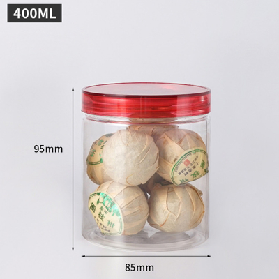 Jarras de plástico redondas claras de 2 oz-8 oz con tapas para limo y especias