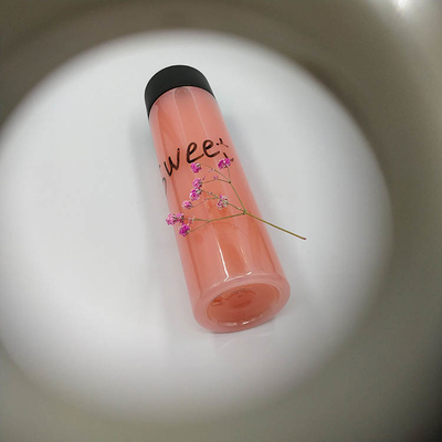 Botellas de té de leche modernas de plástico transparente a prueba de fugas con mango