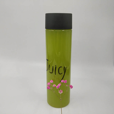 Botellas de té de leche modernas de plástico transparente a prueba de fugas con mango
