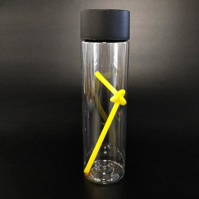 Botellas de té de leche modernas de plástico transparente a prueba de fugas con mango