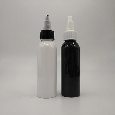 5000pcs Logotipo personalizado Superficie lisa Negro claro Botellas de dispensador de goteras con tapa de tornillo