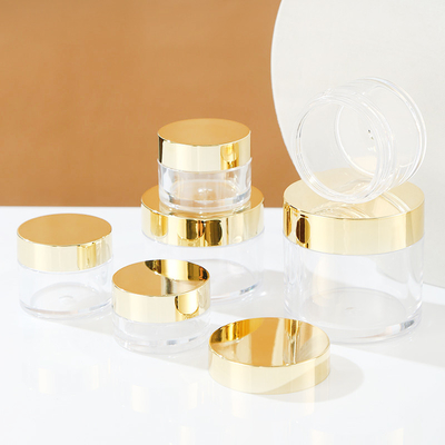 Jarrón de almacenamiento de cosméticos transparentes a prueba de fugas con impresión personalizable y juntas sensibles a la presión