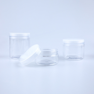 60Ml 100Ml 200Ml 250Ml Pet Clear Cosmetic Cream Jars Contenedor de plástico para exfoliante con tapa negra