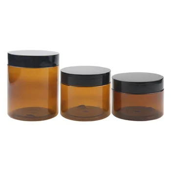 PET 1oz 2oz 4oz 6oz 8oz 12oz 16oz Jarrones de plástico de boca ancha con tapas de aluminio