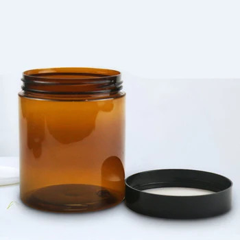 PET 1oz 2oz 4oz 6oz 8oz 12oz 16oz Jarrones de plástico de boca ancha con tapas de aluminio