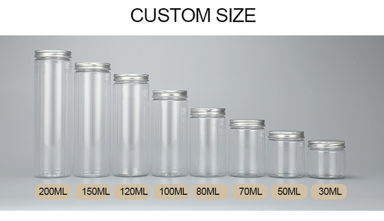 Contenedores de frascos de plástico transparentes de 7 oz 8 oz con opciones de personalización