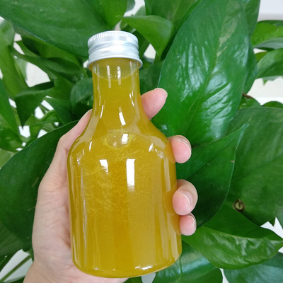 Botellas redondas de té de leche cuadrada y clara para agua de té de jugo