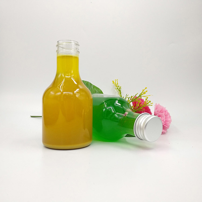 Botellas redondas de té de leche cuadrada y clara para agua de té de jugo
