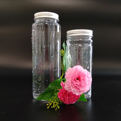 Botella de té de plástico de 1000 ml reutilizable, transparente y a prueba de fugas, con tornillo en la tapa