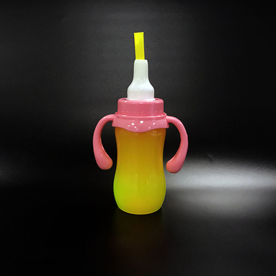 Botella de té de leche de plástico de colores a prueba de fugas y diseño aislado
