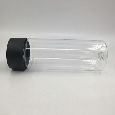 Botellas de té de leche de plástico redondas cuadradas de 250 ml con tornillo en las tapas