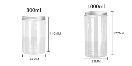 Jarrones de PET de plástico blanco de grado alimenticio 4 oz 8 oz 300 ml 500 ml de forma redonda vacío crema para ojos y cara